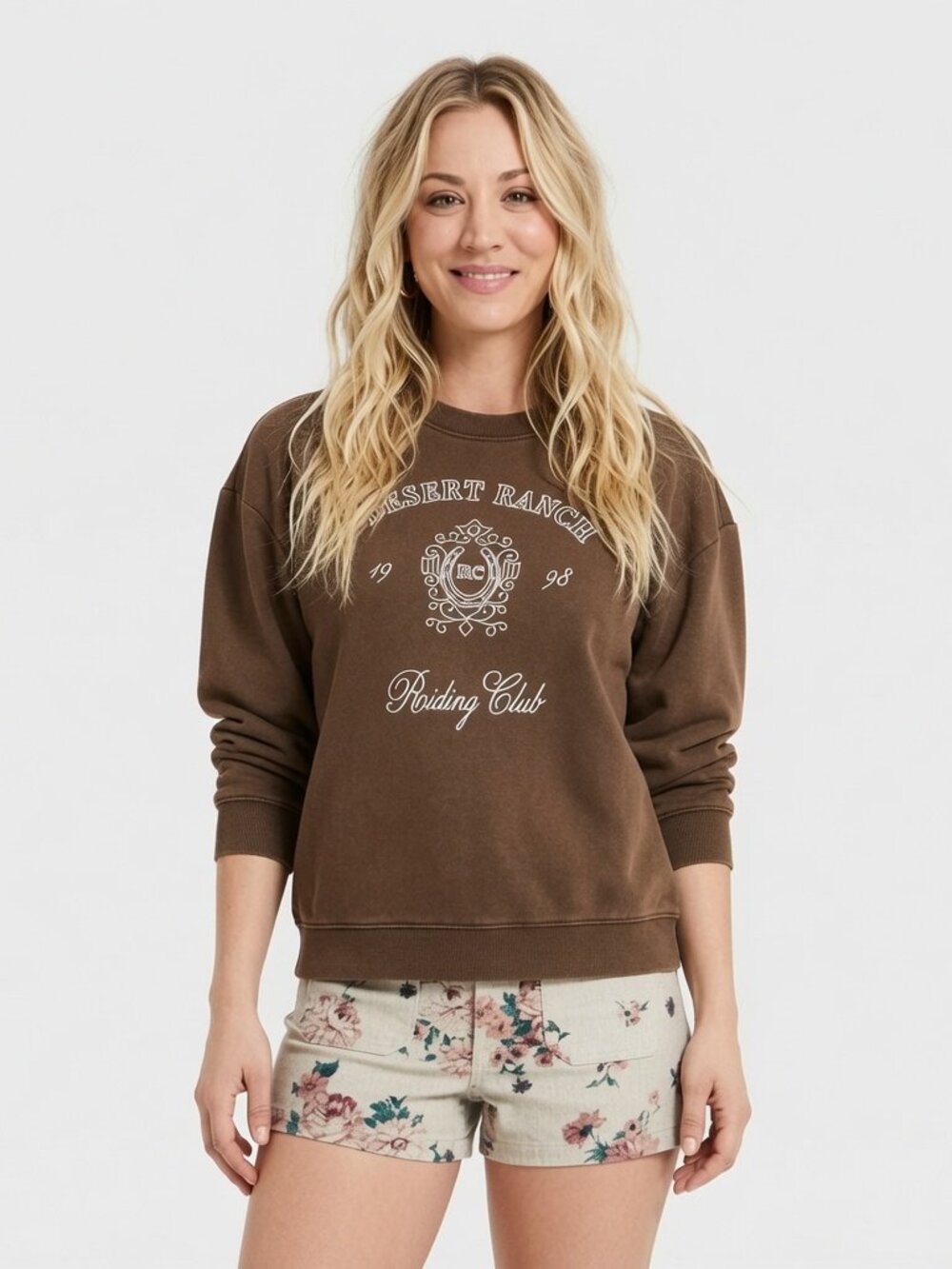 NEW Universal Thread Women's Desert Ranch Graphic Pullover Large Brown Sweatshir